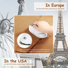 Lade das Bild in den Galerie-Viewer, Handheld Mini Electric Dry Iron 120V/220V Dual-voltage 30S Heat Non-steam Garment Irons for Clothes Portable Lightweight Travel
