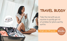 Lade das Bild in den Galerie-Viewer, Handheld Mini Electric Dry Iron 120V/220V Dual-voltage 30S Heat Non-steam Garment Irons for Clothes Portable Lightweight Travel
